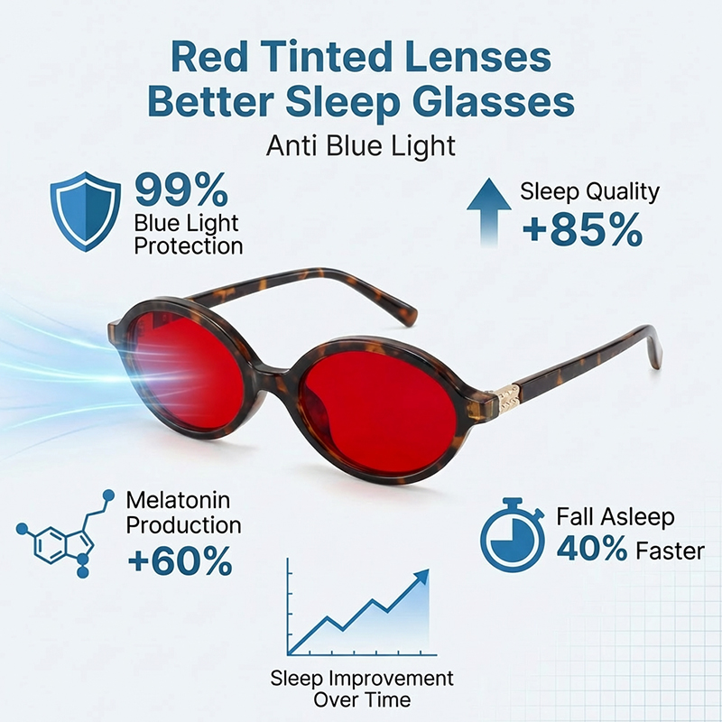 Gaming Glasses Blue Light - Anti Mavi Işık Kırmızı Lens Filtreli