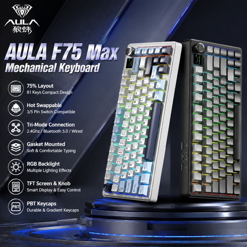 Pc Gaming Keyboard - AULA F75 Max Mekanik Klavye %75