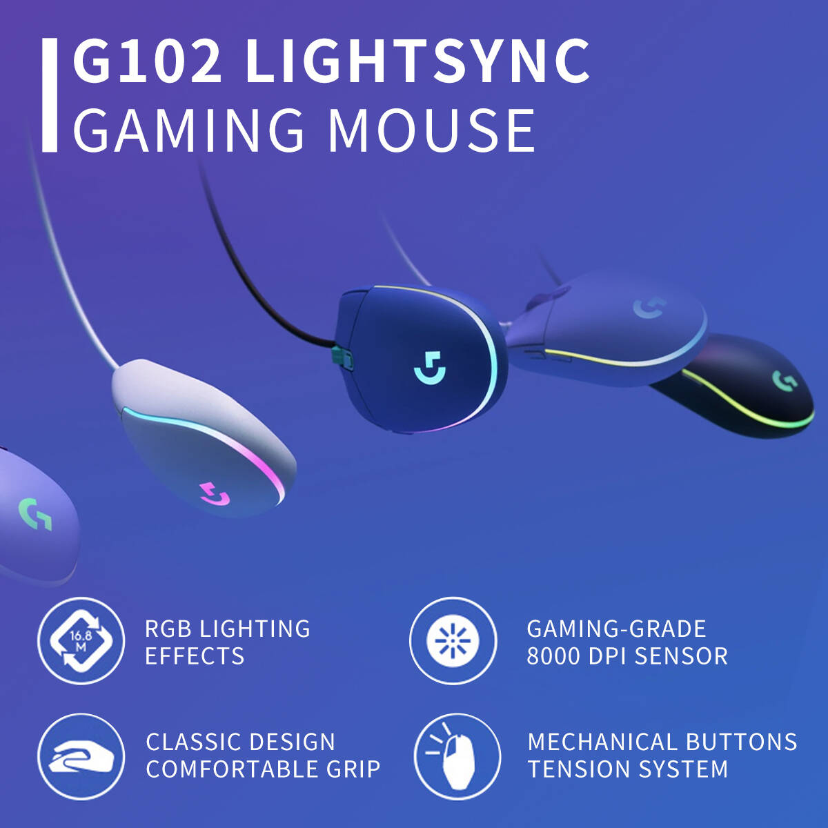 Logitech G102 Kablolu Oyun Far - Pc Gaming Logitech incelemesi ve fiyatı