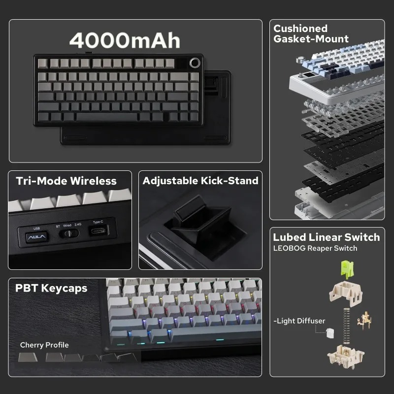 AULA F75 Max Mekanik Klavye %7 - Pc Gaming Keyboard incelemesi ve fiyatı