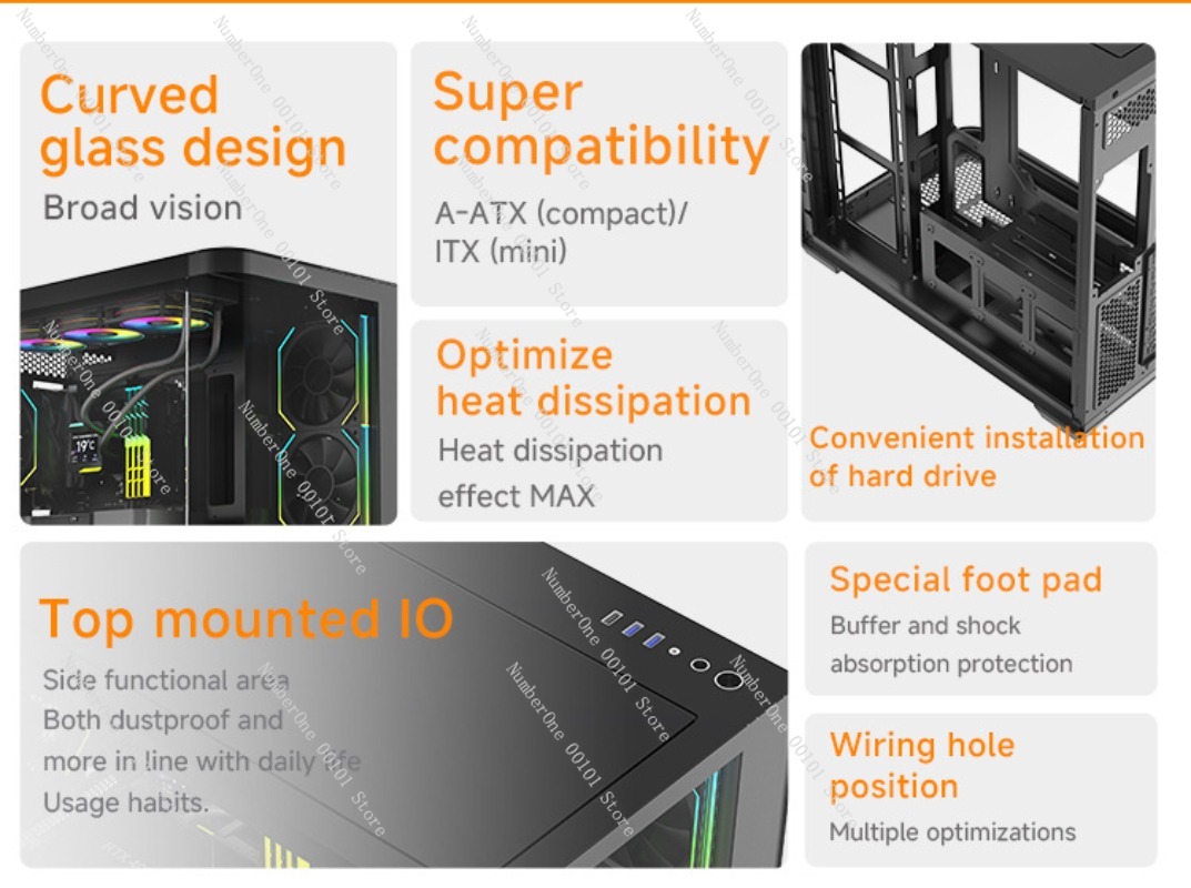 Kavisli Temperli Cam Oyun ATX  - Pc Gaming Cafe incelemesi ve fiyatı